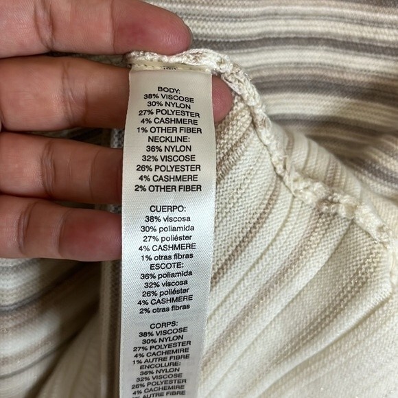 White House Black Market Cashmere Off-The-Shoulder Degrade Sweater - Picture 8 of 15